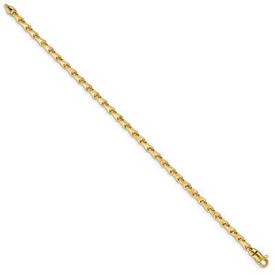 14K Hand Polished Fancy Link with Lobster Clasp Necklace, 18 x 3.3mm