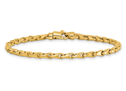 14K Hand Polished Fancy Link with Lobster Clasp Chain (per inch), 1 x 3.3mm