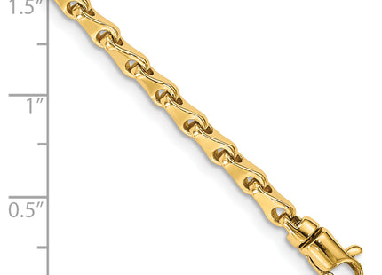 14K Hand Polished Fancy Link with Lobster Clasp Chain (per inch), 1 x 3.3mm