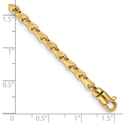 14K Hand Polished Fancy Link with Lobster Clasp Necklace, 18 x 3.3mm