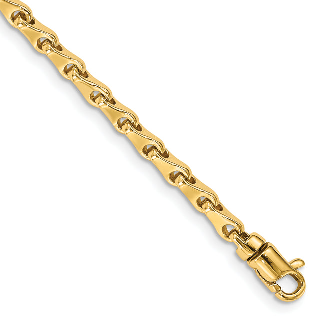 14K Hand Polished Fancy Link with Lobster Clasp Chain (per inch), 1 x 3.3mm