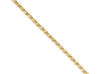 14K 7 Hand Polished Fancy Link With Lobster Clasp Bracelet14K Yellow Gold