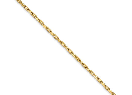 14K 7. Polished Fancy Link with Lobster Clasp Necklace