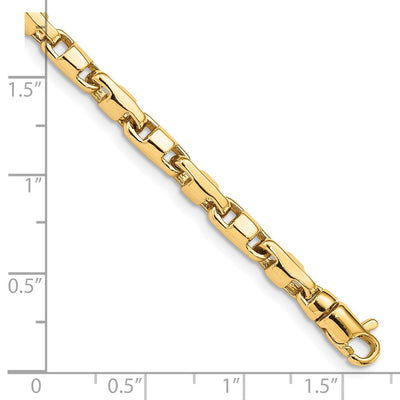 14K Hand Polished Fancy Link with Lobster Clasp Necklace, 18 x 4mm