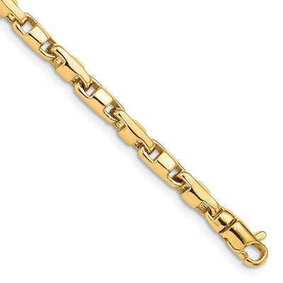 14K Hand Polished Fancy Link with Lobster Clasp Necklace, 18 x 4mm