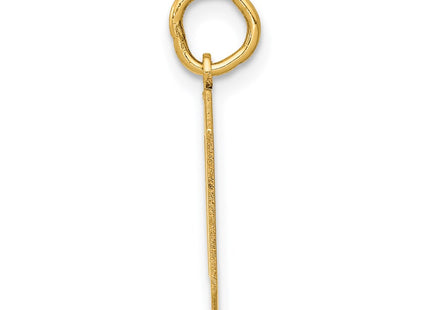 14K gold number 0 charm, alternate view