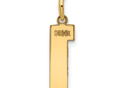 14K gold number 1 charm, another view