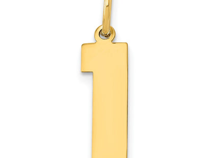 14K gold number 1 charm