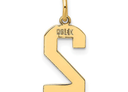 14K gold number 2 charm, another view