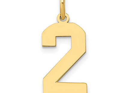 14K gold number 2 charm