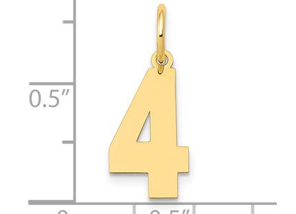 14k Medium Polished Number 4 Charm (Style LM04)