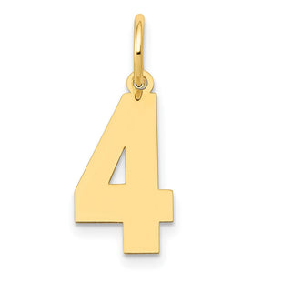 14k Medium Polished Number 4 Charm (Style LM04)