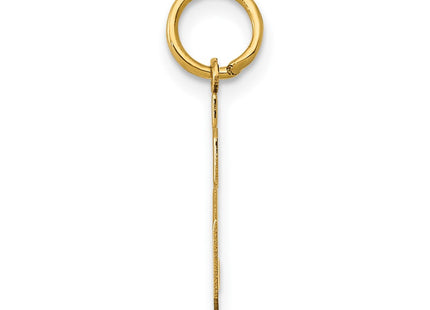 14K gold number 5 charm, alternate view
