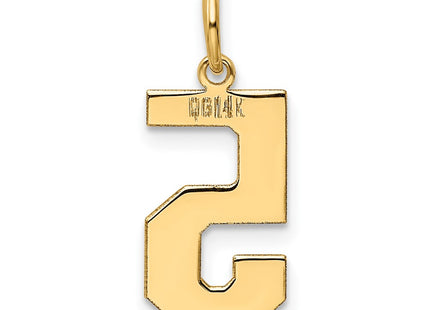14K gold number 5 charm, another view