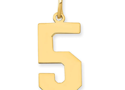 14K gold number 5 charm