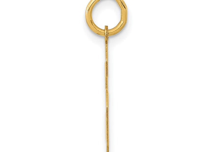 14K gold number 6 charm, alternate view