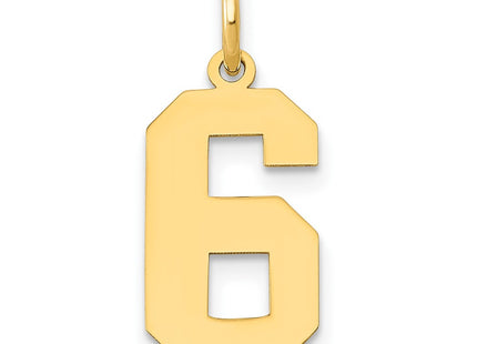 14K gold number 6 charm