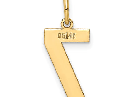 14K gold number 7 charm, another view