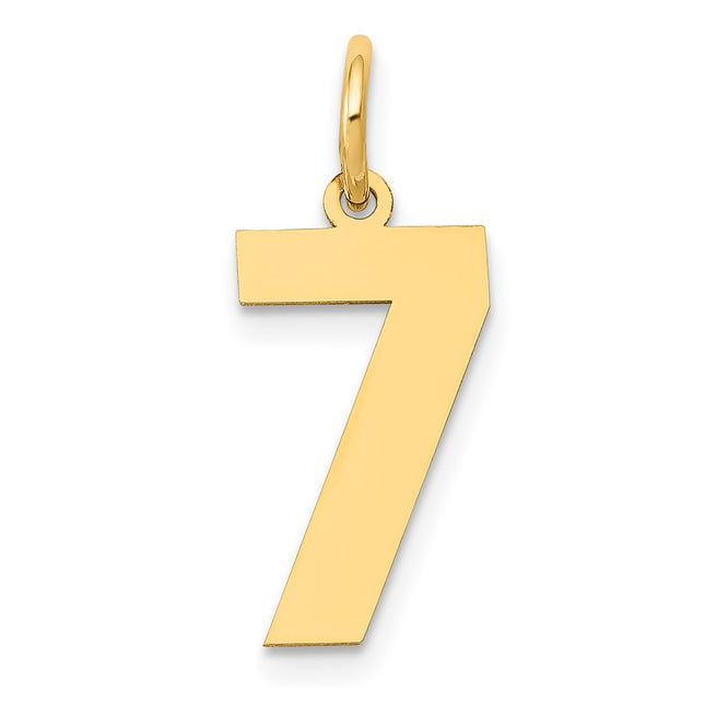 14k Medium Polished Number 7 Charm, 16.13 x 8.2mm