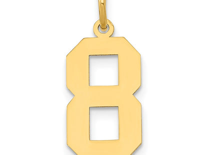 14K gold number 8 charm