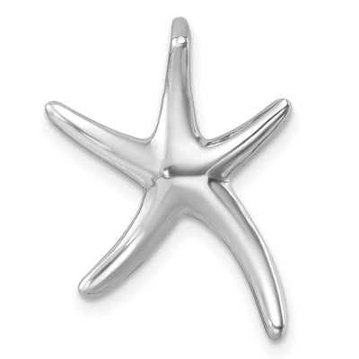 Sterling Silver Rhodium-plated Starfish Slide Pendant
