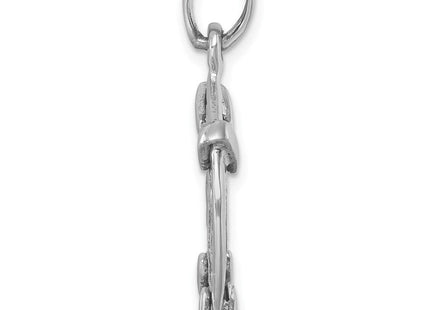 Sterling Silver Rhodium-plated Polished and Antiqued Medieval Coin Pendant (Style LP-411)