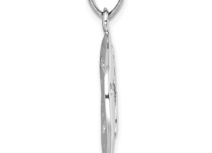 Sterling Silver Rhodium-plated Polished Sand Dollar Pendant (Style LP-443)