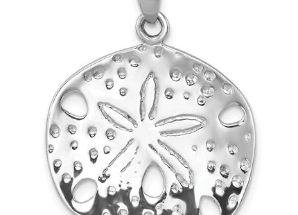 Sterling Silver Rhodium-plated Polished Sand Dollar Pendant (Style LP-443)