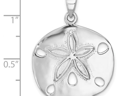 Sterling Silver Rhodium-plated Polished Sand Dollar Pendant (Style LP-443)