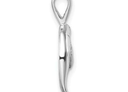 Sterling Silver Rhodium-plated Polished Manatee And Baby Pendant (Style LP-9622)