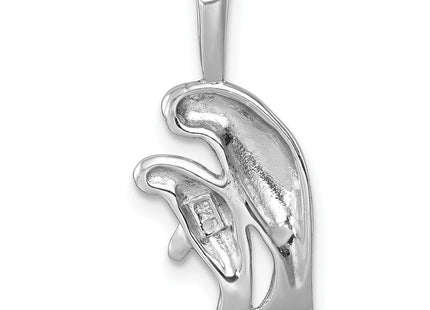 Sterling Silver Rhodium-plated Polished Manatee And Baby Pendant (Style LP-9622)