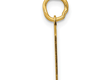 14K gold number 0 charm, alternate view