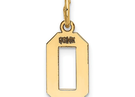 14K gold number 0 charm, another view