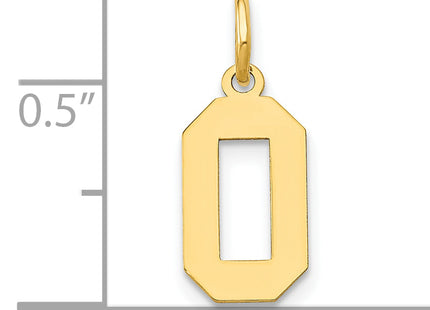14k Small Polished Number 0 Charm, 14.34 x 7.11mm
