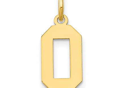 14K gold number 0 charm