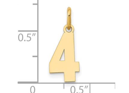 14k Small Polished Number 4 Charm (Style LS04)