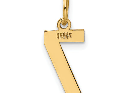 14k Small Polished Number 7 Charm, 14.32 x 7.1mm