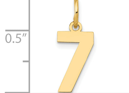 14k Small Polished Number 7 Charm, 14.32 x 7.1mm