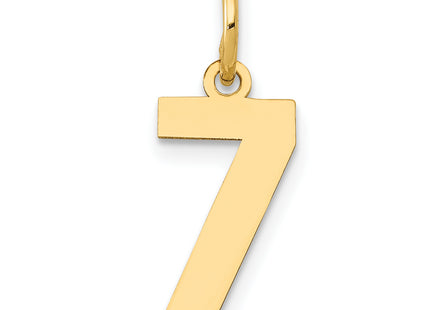 14k Small Polished Number 7 Charm, 14.32 x 7.1mm