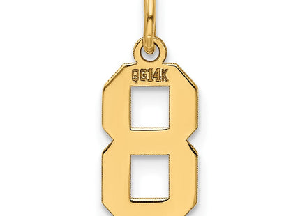 14k Small Polished Number 8 Charm (Style LS08)