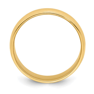 Sterling Silver Gold-plated Half Round Milgrain Band