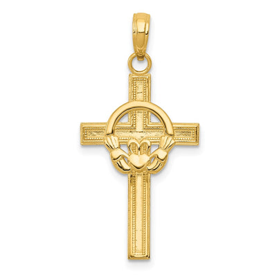 14K gold claddagh pendant