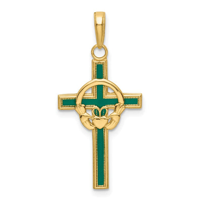 14K gold claddagh pendant