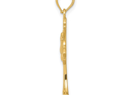 14K gold cross pendant, alternate view