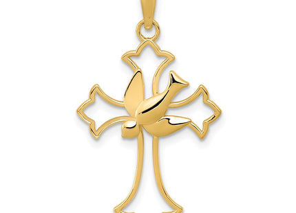 14K gold cross pendant