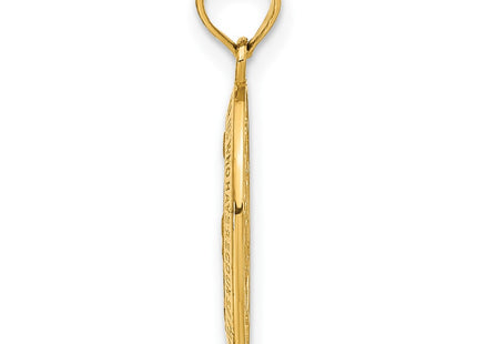 14K gold miraculous medal pendant, alternate view