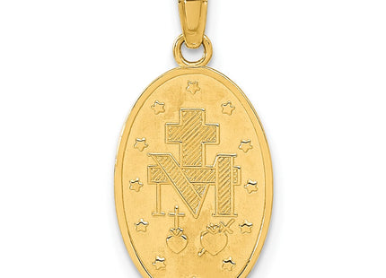 14K gold miraculous medal pendant, another view