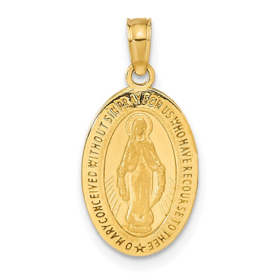 14K gold miraculous medal pendant
