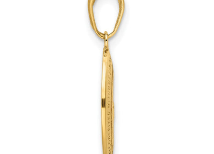 14K gold miraculous medal pendant, alternate view