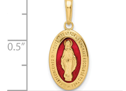 14K gold miraculous medal pendant, another view